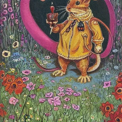 Image similar to a mouse, fantasy art, louis wain