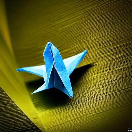 Image similar to an award winning origami, macro photography, ambient light