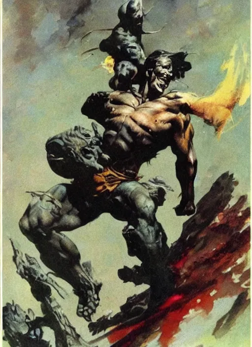 Image similar to by frazetta, highly detailed