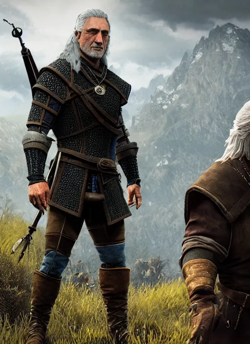 Prompt: Robert De Niro in The Witcher 3, gameplay, 8k, HD