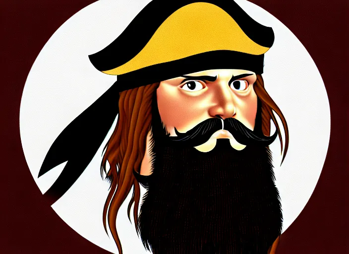 Image similar to a bearded pirate, digital art