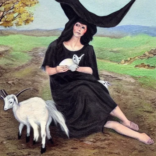 Image similar to a witch as a goat