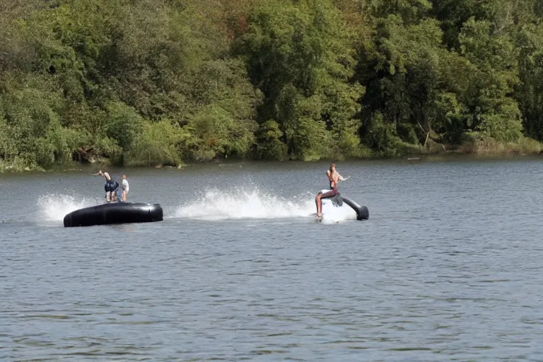 Image similar to Group of teenagers push rolls roys into lake