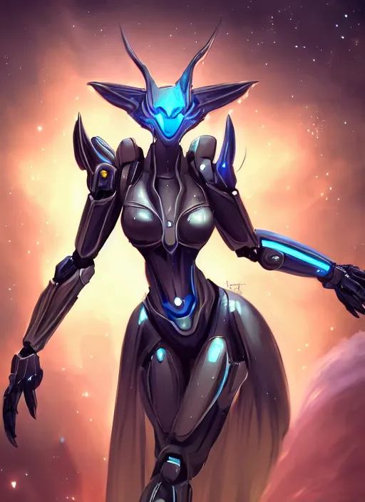 Image similar to cinematic goddess shot, cosmic sized perfectly proportioned stunning beautiful hot anthropomorphic robot mecha female dragon, nebula background, larger than galaxies, holding milky way, sharp detailed claws, sleek silver armor, epic proportions, epic size, epic scale, ultra detailed digital art, furry art, macro art, dragon art, giantess art, warframe fanart, furaffinity, deviantart