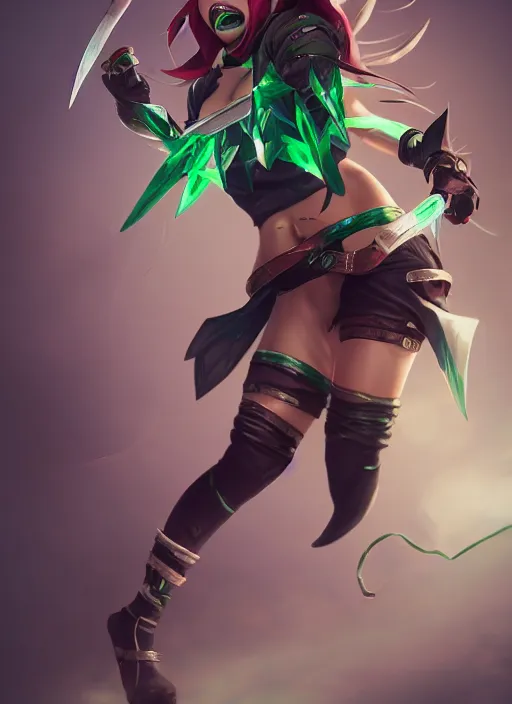 Prompt: dangerous akali, from league of legends, green daggers, nurse costume, hyper detailed, digital art, trending in artstation, cinematic lighting, studio quality, smooth render, unreal engine 5 rendered, octane rendered, art style by klimt and nixeu and ian sprigger and wlop and krenz cushart