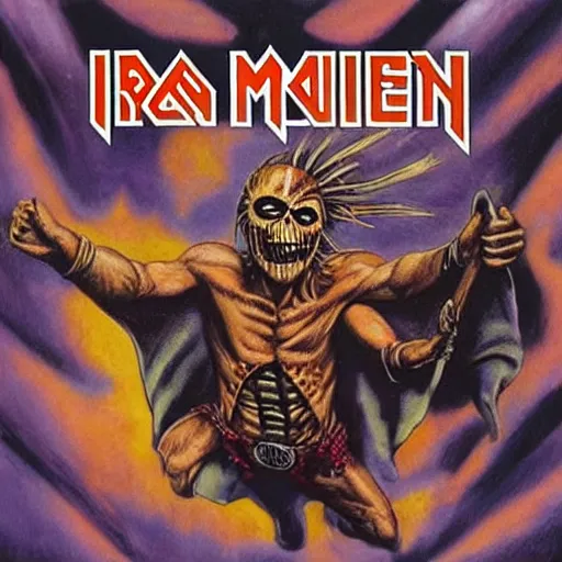 Image similar to iron maiden album cover, where eddie is dressed like a balerina