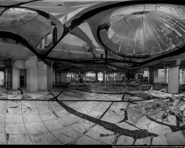 Image similar to camera footage of a Zerglings in an abandoned shopping mall, high exposure, dark, monochrome, camera, Unreal engine 5, grainy, CCTV, security camera footage, timestamp, zoomed in, fish-eye lens, Evil, Zerg, Brood, spider, horrifying, lunging at camera :4