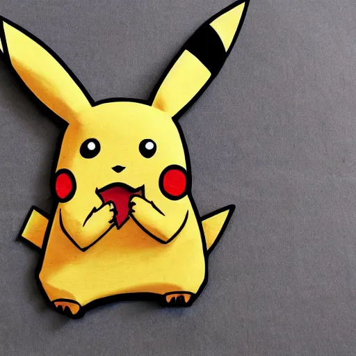 Prompt: Pikachu made out of Plywood