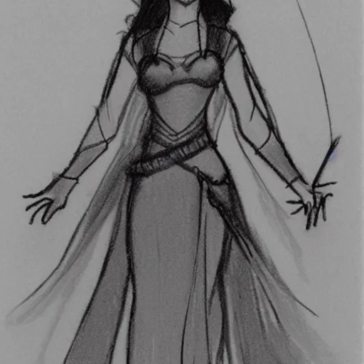 Image similar to milt kahl sketch of victoria justice as princess padme from star wars episode 3