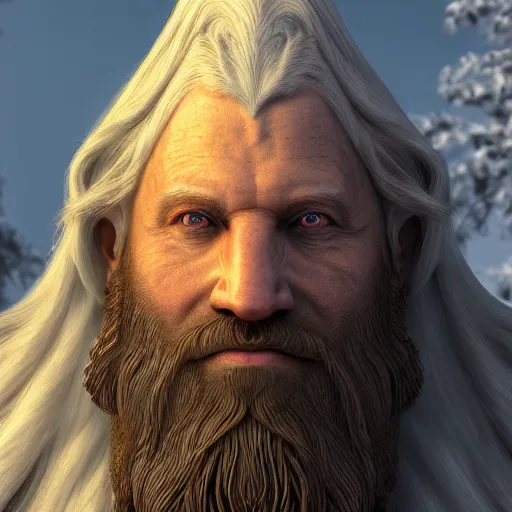 Prompt: a digital art close up portrait of pale ancient druid mage from warhammer, old nature mage with long beard character sheet, 4 k, ultra detail, volumetric lighting, unreal engine, octane render