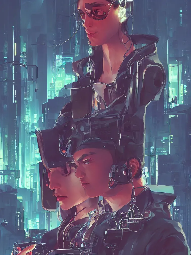 Image similar to cyberpunk hacker with server, lots of wires, art gta 5 cover, official fanart behance hd artstation by jesper ejsing, by rhads, makoto shinkai and lois van baarle, ilya kuvshinov, ossdraws