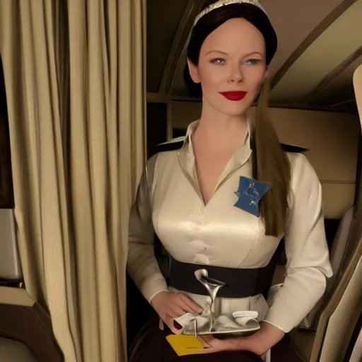 Image similar to arwen evenstar as an airline hostess