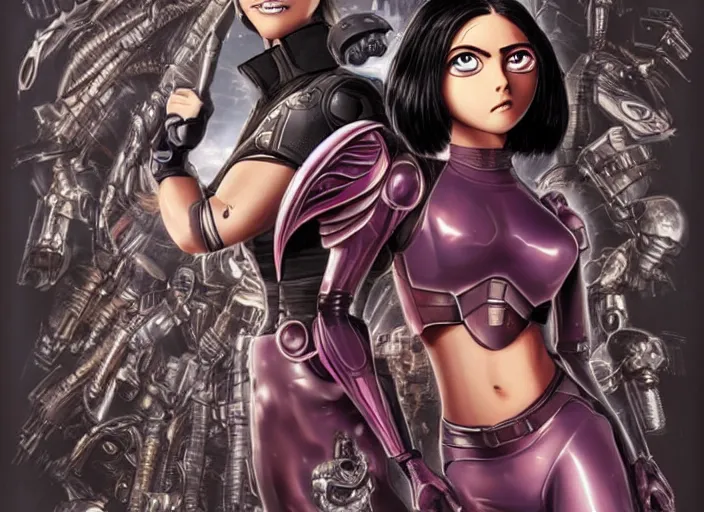 Prompt: Alita Battle Angel, art by Leticia Reinaldo and Phil Nguyen