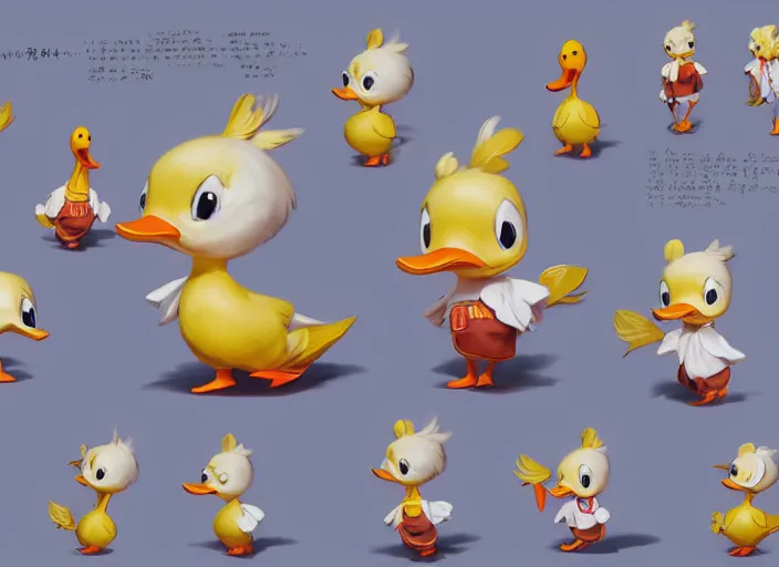 Image similar to award - winning detailed concept art of a cute iconic anthropomorphic duck character wearing a sailor suit. art by wlop, realistic. detailed feathers, art by cheng yi. artstationhd, artgerm, 3 dcg, pixar zootopia. 3 d rendering, high quality model sheet, donald. model sheet detailed