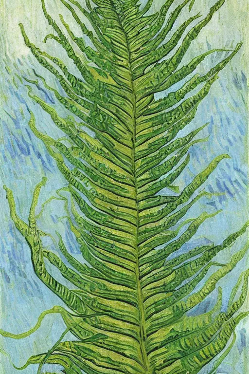 Prompt: jurassic ferns by van gogh