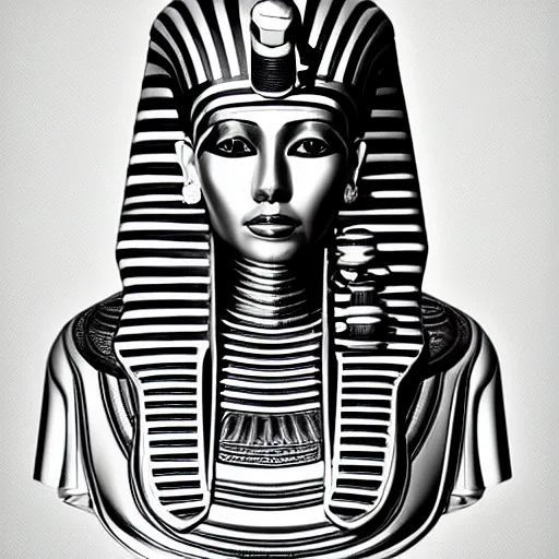 Prompt: a sketch drawing, tutankhamen's girl by gabo mendoza, trending on artstation