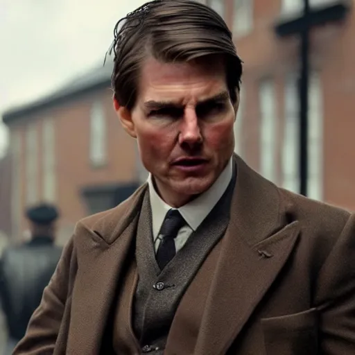 Image similar to Tom Cruise in Peaky Blinders very detail 4K quality super realistic