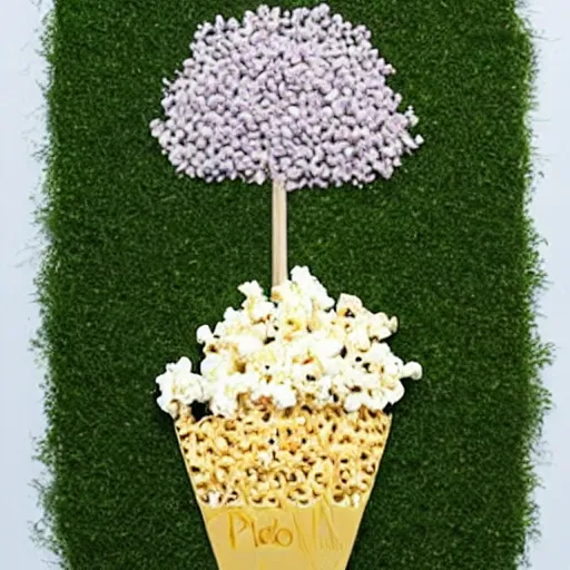 Image similar to meadow made of popcorn