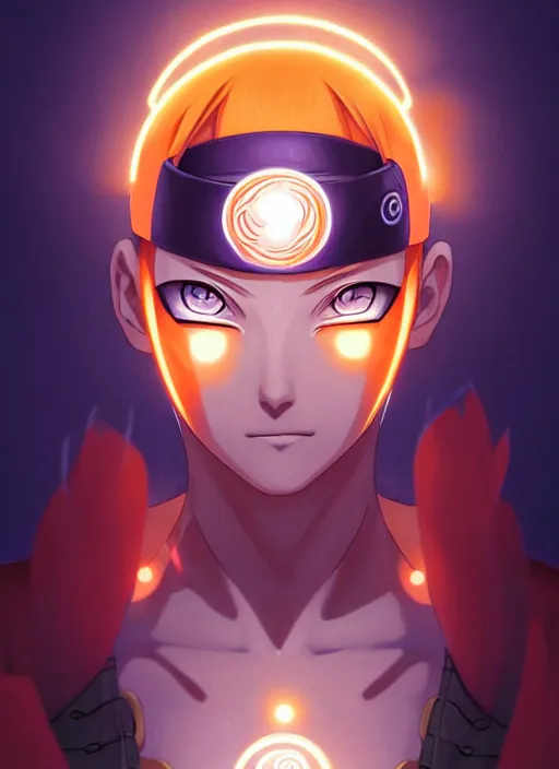 Image similar to symmetry!! naruto, naruto anime, glowing lights!! intricate, elegant, highly detailed, digital painting, artstation, concept art, smooth, sharp focus, illustration, art by artgerm and greg rutkowski and alphonse mucha