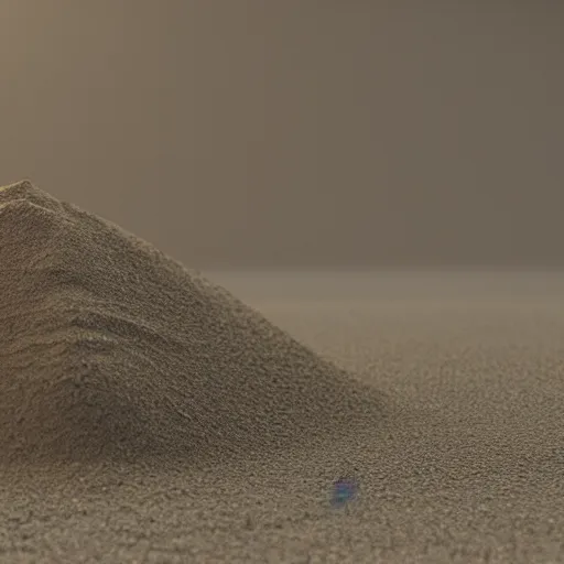 Image similar to pile of sand : : octane render, unreal engine 5, extreme quality, extremely detailed sand, realistic, realistic lighting, realistic shadows, real photo : :