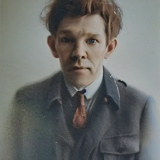 Prompt: thirtysomething years old lee evans as a ( ( ( sad ) ) ), dreamy, nice, quirky eastern european 1 9 th century postman. detailed soft focus natural lights, portrait by anastasia pollard