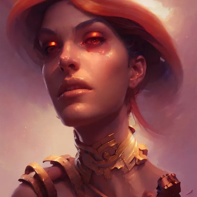 Image similar to a portrait of a stunning humanoid, by mandy jurgens and pete mohrbacher and greg rutkowski, in frame, low angle, detailed facial features, fantasy, d & d