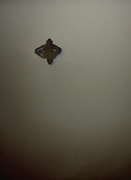 Image similar to semi translucent smiling frog amphibian hovering over misty lake in Jesus Christ pose, cinematic shot by Andrei Tarkovsky, paranormal, spiritual, mystical