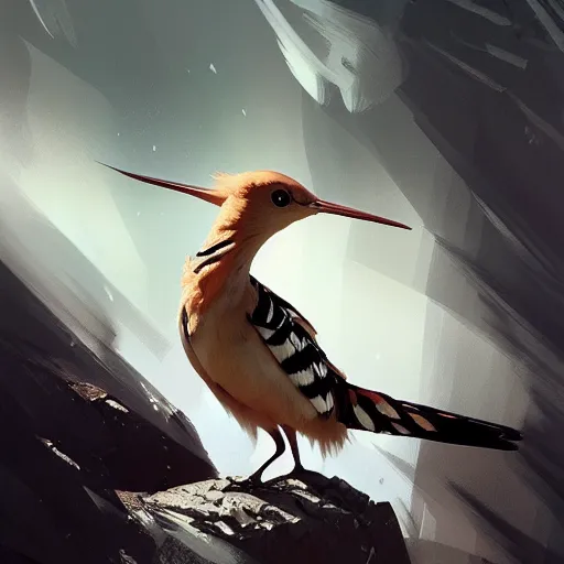 Prompt: hoopoe with big open crest in avila pinewood, 4 k, concept art, by wlop, ilya kuvshinov, artgerm, krenz cushart, greg rutkowski, pixiv. cinematic dramatic atmosphere, sharp focus, volumetric lighting, cinematic lighting, studio quality