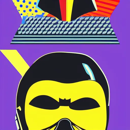 Image similar to vader in the style of pop art, high definition, vector graphic