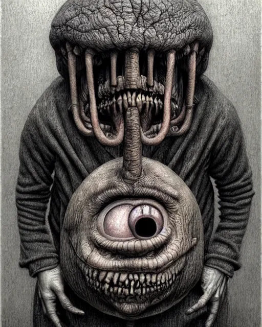 Image similar to a realistic detailed portrait painting of a monster by john kenn mortensen, santiago caruso, synthwave cyberpunk psychedelic vaporwave