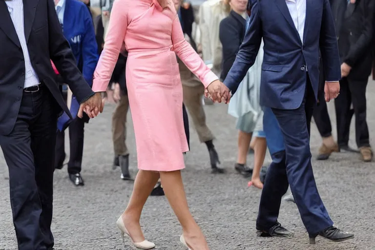 Image similar to princess maxima and geert wilders holding hands romatically