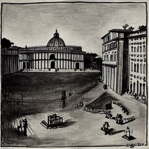 Image similar to A drawing of Rome by Goethe