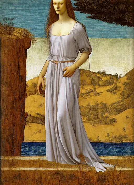 Prompt: long and wide feminine dress immersed in water, art by moebiu, leonardo da vinci