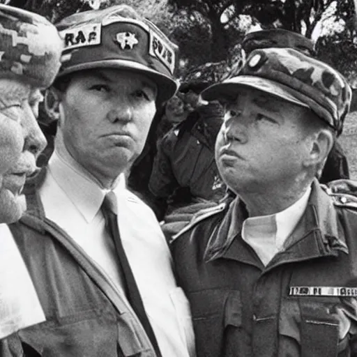 Prompt: “Trump as a soldier in Vietnam, historical photograph, award winning”