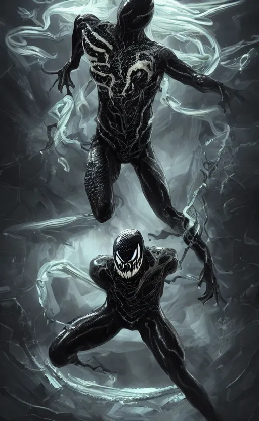 Prompt: venom as the god of time, dynamic lighting, photorealistic fantasy concept art, trending on art station, stunning visuals, creative, cinematic, ultra detailed