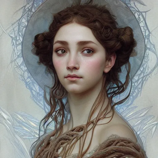 Image similar to portrait of a treefolk, intricate, elegant, highly detailed, digital painting, artstation, concept art, smooth, sharp focus, illustration, art by artgerm and greg rutkowski and alphonse mucha and william - adolphe bouguereau