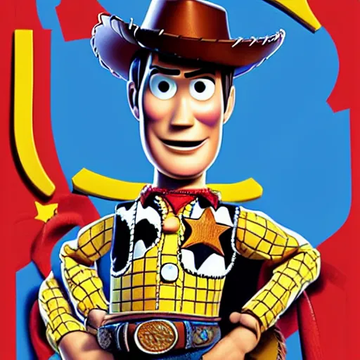 Image similar to henry caville as woody in toy story, portrait, illustration, highly detailed