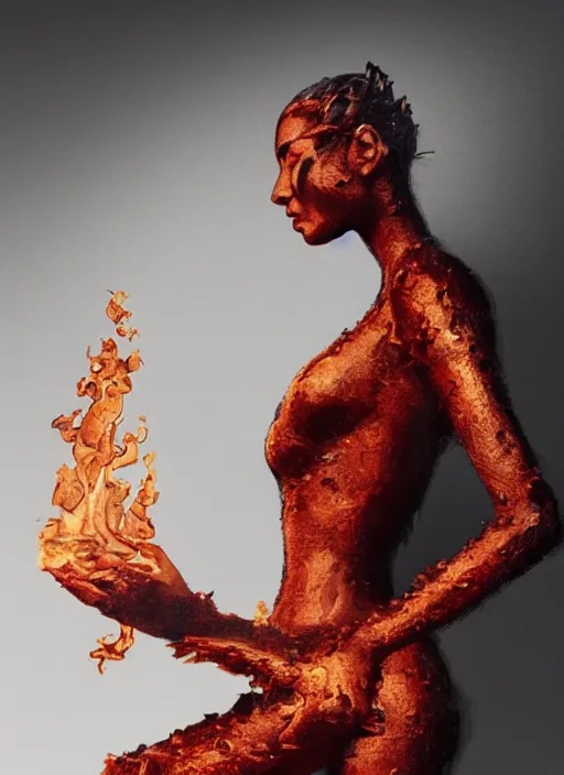 Image similar to sculpture made of flame, portrait, female, future, torch, fire, harper's bazaar, vogue, fashion magazine, intricate, concept art, close up, ornate, luxury, elite, elegant, trending on artstation, by ruan jia, by Kenneth Willardt, by ross tran, by WLOP, by Andrei Riabovitchev,