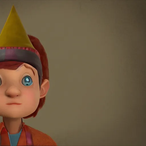Prompt: a realistic wizard boy wearing a wizard cap, cinematic scene