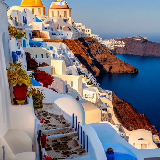 Image similar to sun drenched santorini cozy dslr wide angle professional award winning