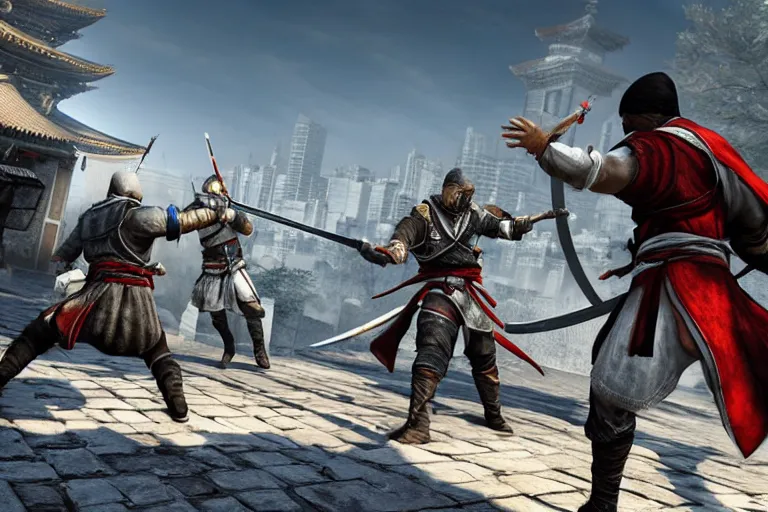 Ingame Screenshot of Assassins' Creed 6: Tokyo, Stable Diffusion