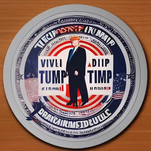 Prompt: vinyl record of donald trump, vinyl record