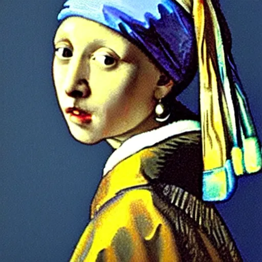 Prompt: high definition portrait of Girl With a Pearl Earring by Vincent van Gogh