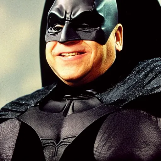 Prompt: Danny Devito as Batman