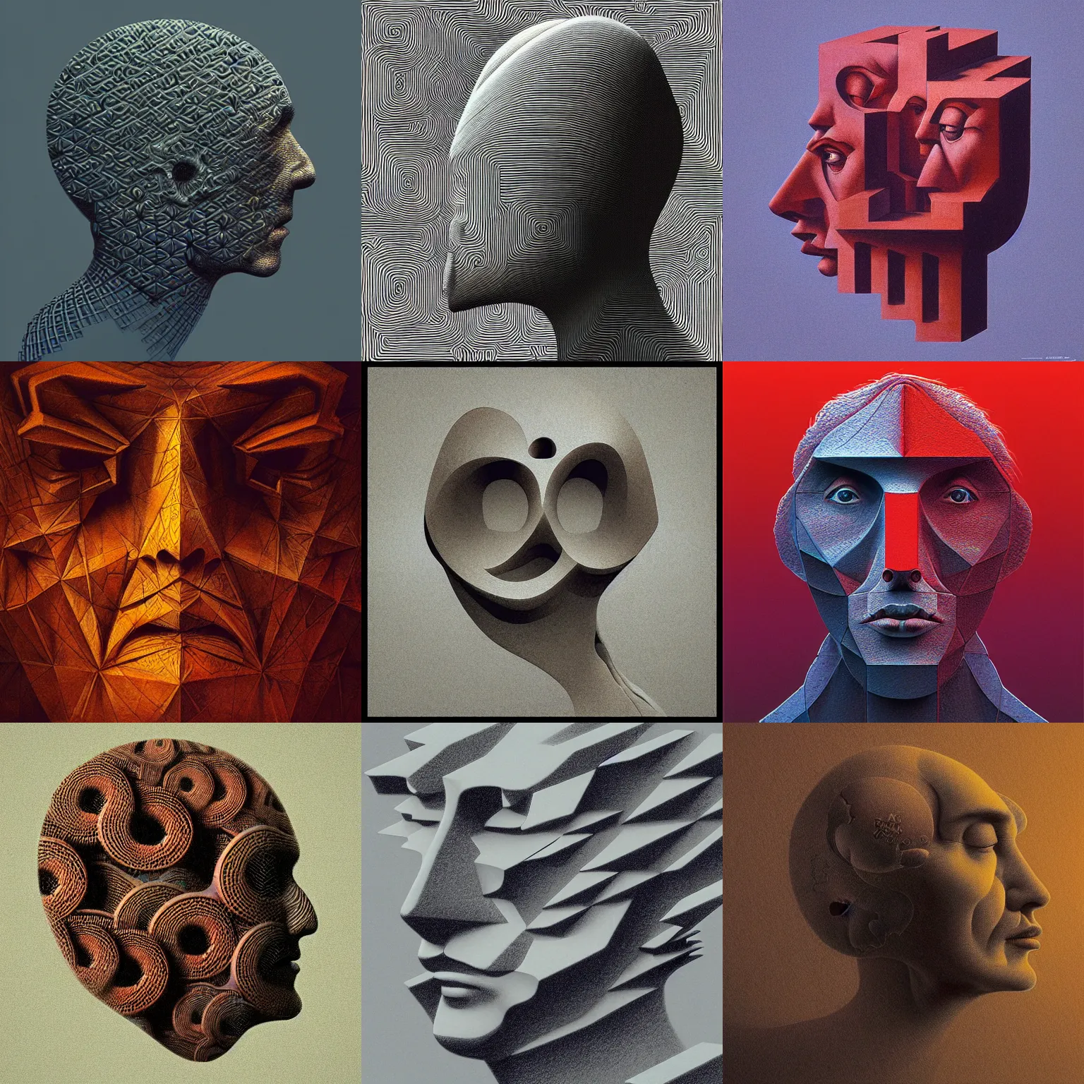 Prompt: logo profile picture for nickaccount, beksinski, mc escher, tessellation, artstation