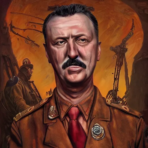 Image similar to igor ivanovich strelkov became a bloody lovecraftian degenerate abomination, photo - realistic, color image, 2 k, highly detailed, bodyhorror, occult art