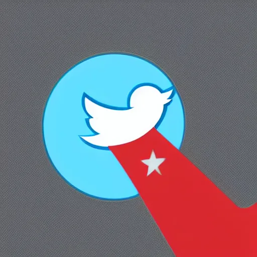 Prompt: twitter logo holding ban hammer, illustration, digital