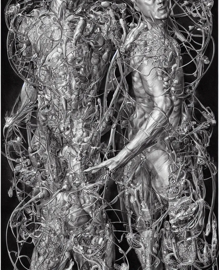 Image similar to a biologic man 1 9 0 6 by stanley artgerm and ernst haeckel, trending on artstation