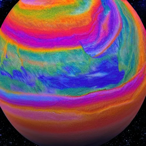 Image similar to planet made out of colorful rubber bands, nasa high res photo, portrait, intricate, 8 k highly professionally detailed, hdr, cgsociety