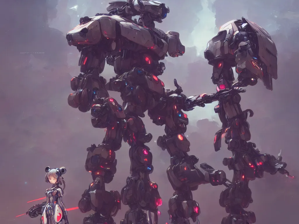 Image similar to a battle mech piloted by a cute kawaii girl, sci - fi and fantasy, intricate and very very beautiful, detailed, digital painting, artstation, concept art, smooth and sharp focus, illustration, art by tian zi and wlop